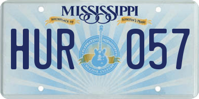 MS license plate HUR057