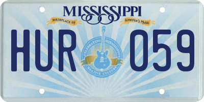 MS license plate HUR059
