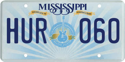 MS license plate HUR060