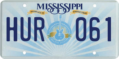MS license plate HUR061