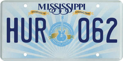 MS license plate HUR062