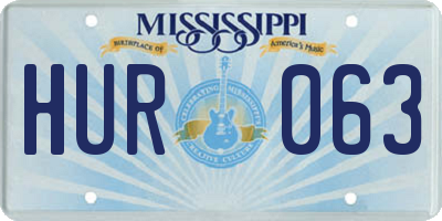 MS license plate HUR063