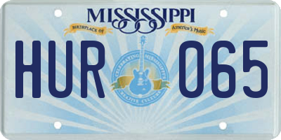 MS license plate HUR065