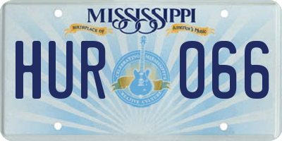 MS license plate HUR066