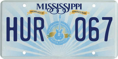 MS license plate HUR067
