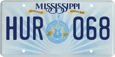 MS license plate HUR068