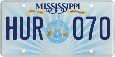 MS license plate HUR070