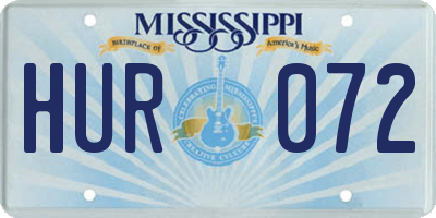 MS license plate HUR072