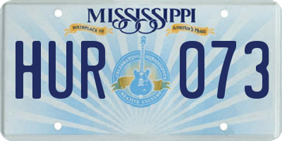 MS license plate HUR073