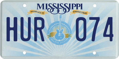 MS license plate HUR074