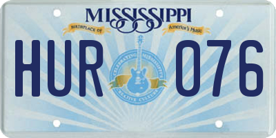 MS license plate HUR076