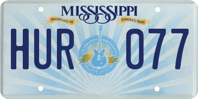 MS license plate HUR077