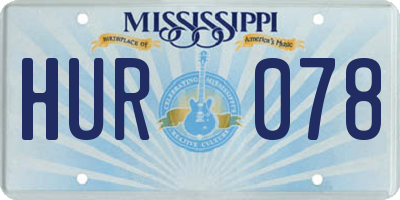 MS license plate HUR078
