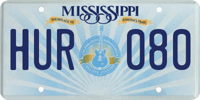 MS license plate HUR080