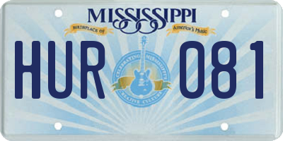 MS license plate HUR081