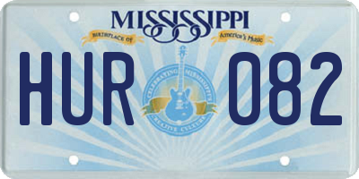 MS license plate HUR082