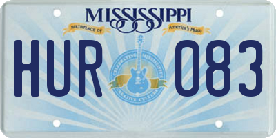 MS license plate HUR083