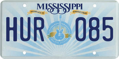 MS license plate HUR085