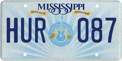 MS license plate HUR087