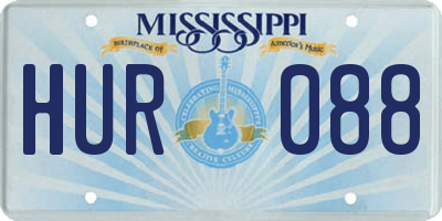 MS license plate HUR088