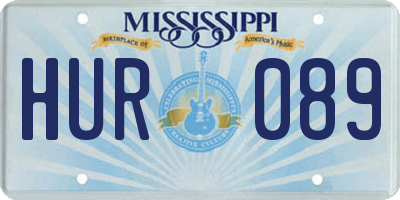 MS license plate HUR089