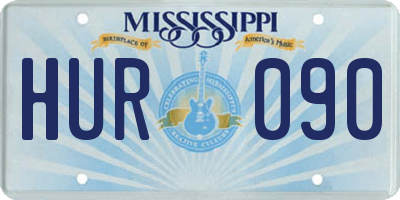 MS license plate HUR090