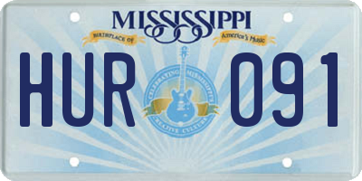MS license plate HUR091