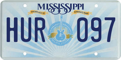 MS license plate HUR097
