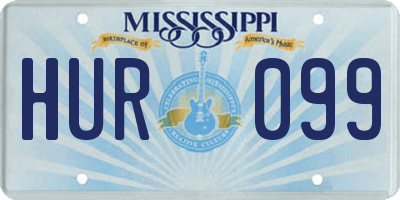 MS license plate HUR099