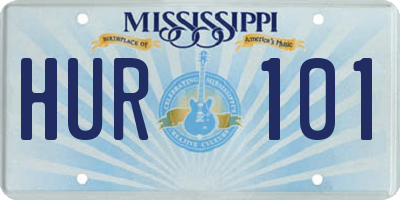 MS license plate HUR101