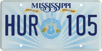 MS license plate HUR105