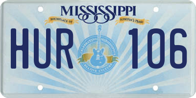 MS license plate HUR106