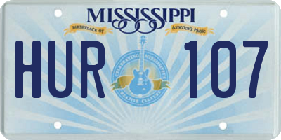 MS license plate HUR107
