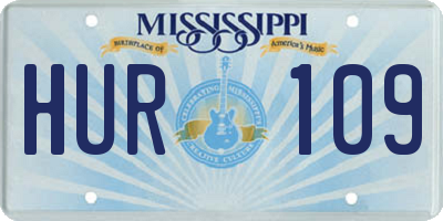 MS license plate HUR109