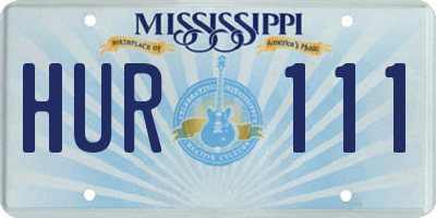 MS license plate HUR111