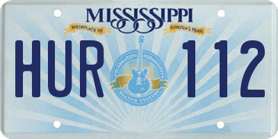 MS license plate HUR112