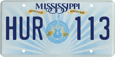 MS license plate HUR113