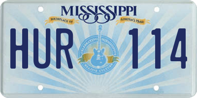 MS license plate HUR114
