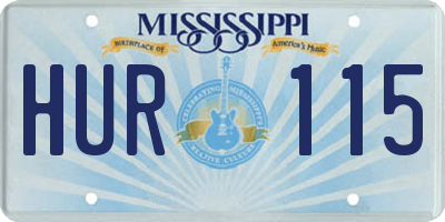 MS license plate HUR115