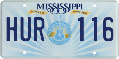 MS license plate HUR116