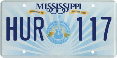 MS license plate HUR117