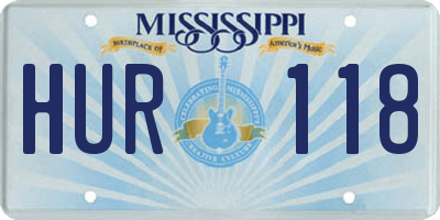 MS license plate HUR118