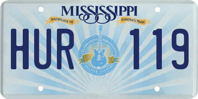 MS license plate HUR119