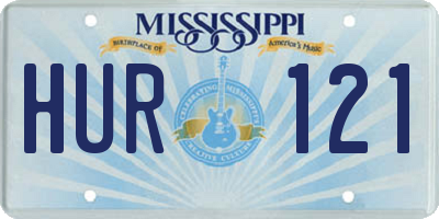 MS license plate HUR121