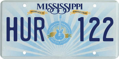 MS license plate HUR122