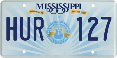 MS license plate HUR127
