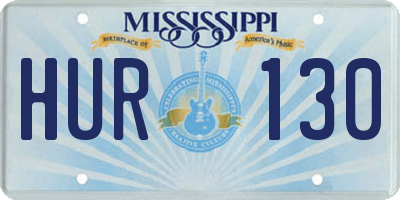 MS license plate HUR130