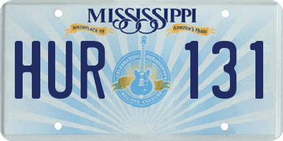 MS license plate HUR131