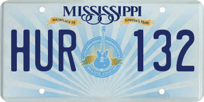 MS license plate HUR132