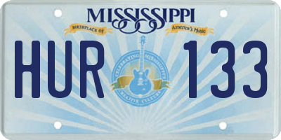 MS license plate HUR133